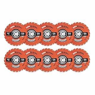 An image displaying ten Crescent NailSlicer 7-1/4 inch 24-tooth framing saw blades, illustrating the full contents of the 10-pack.