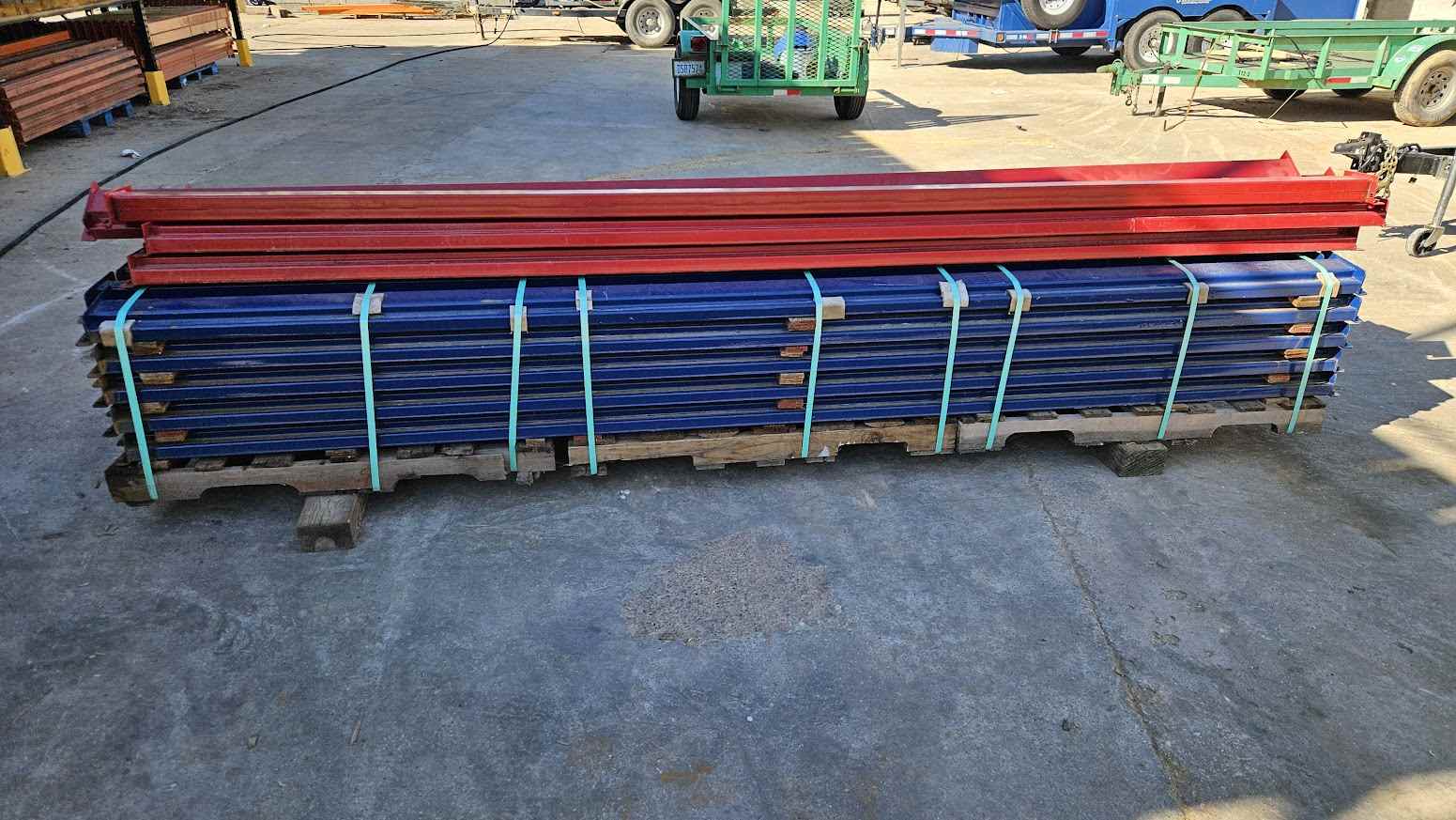 12 Foot Teardrop Pallet Rack Step Beams 144 Inch Long 4.5 Inch Face He ...