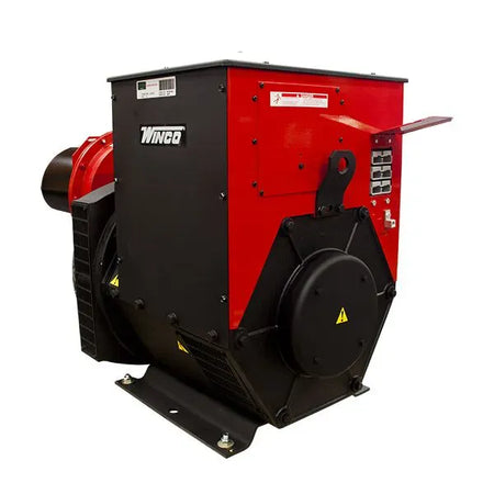 Red and black Wincor machine on a white background
