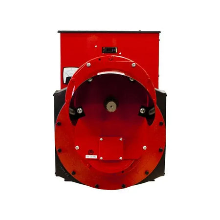 Red industrial fan on a white background