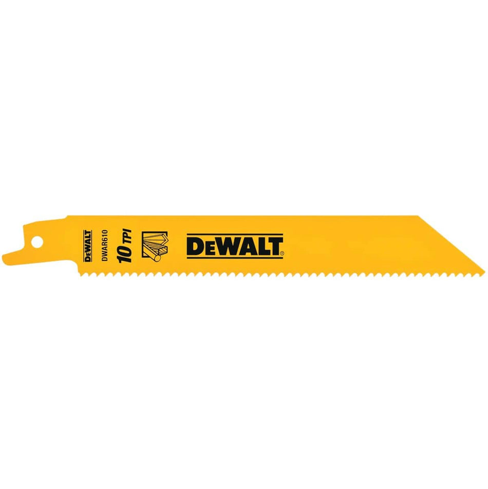 DeWalt 6" x 18TPI Straight Back Bi-Metal Reciprocating Saw Blades