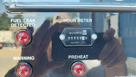 Picture of the hour meter, and controll panel.