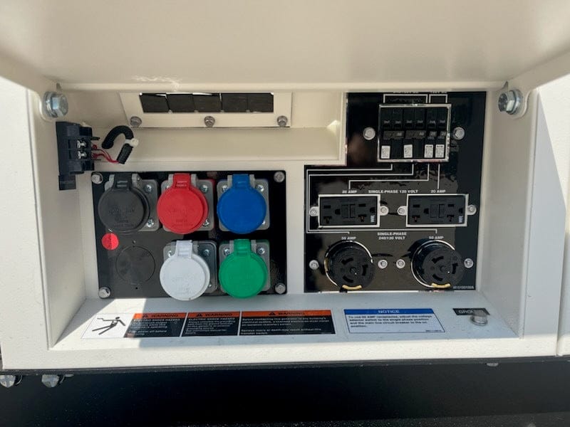 Controll panel open and visual of the plugins and desplays a visual of the breakers aswell, Door is displayed above that covers the area for protection.