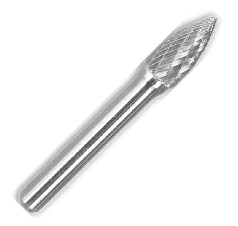 Metal burr tool on a white background