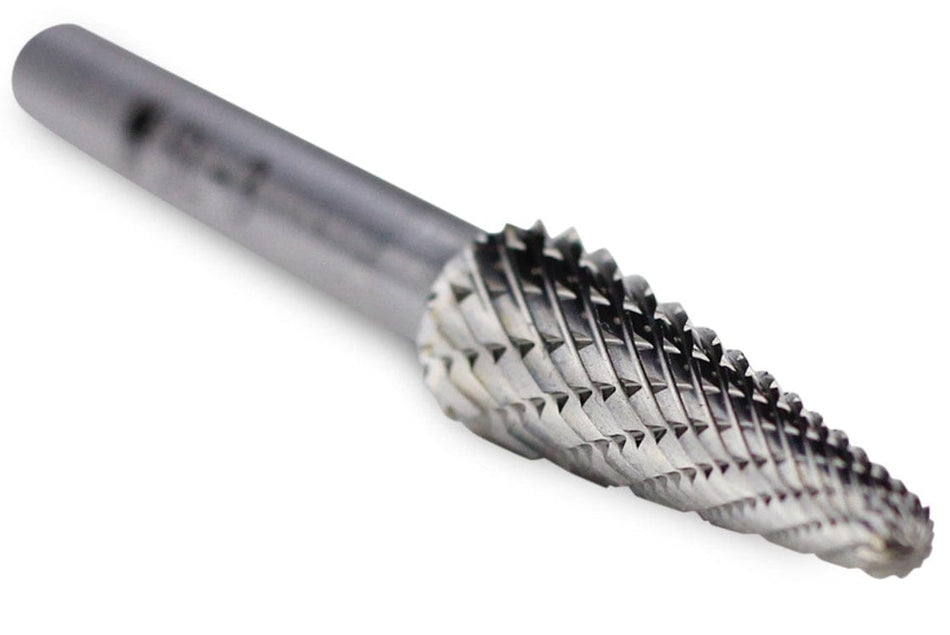 A three-quarter angle studio shot of the UCT Gem Carbide SL-1 burr.