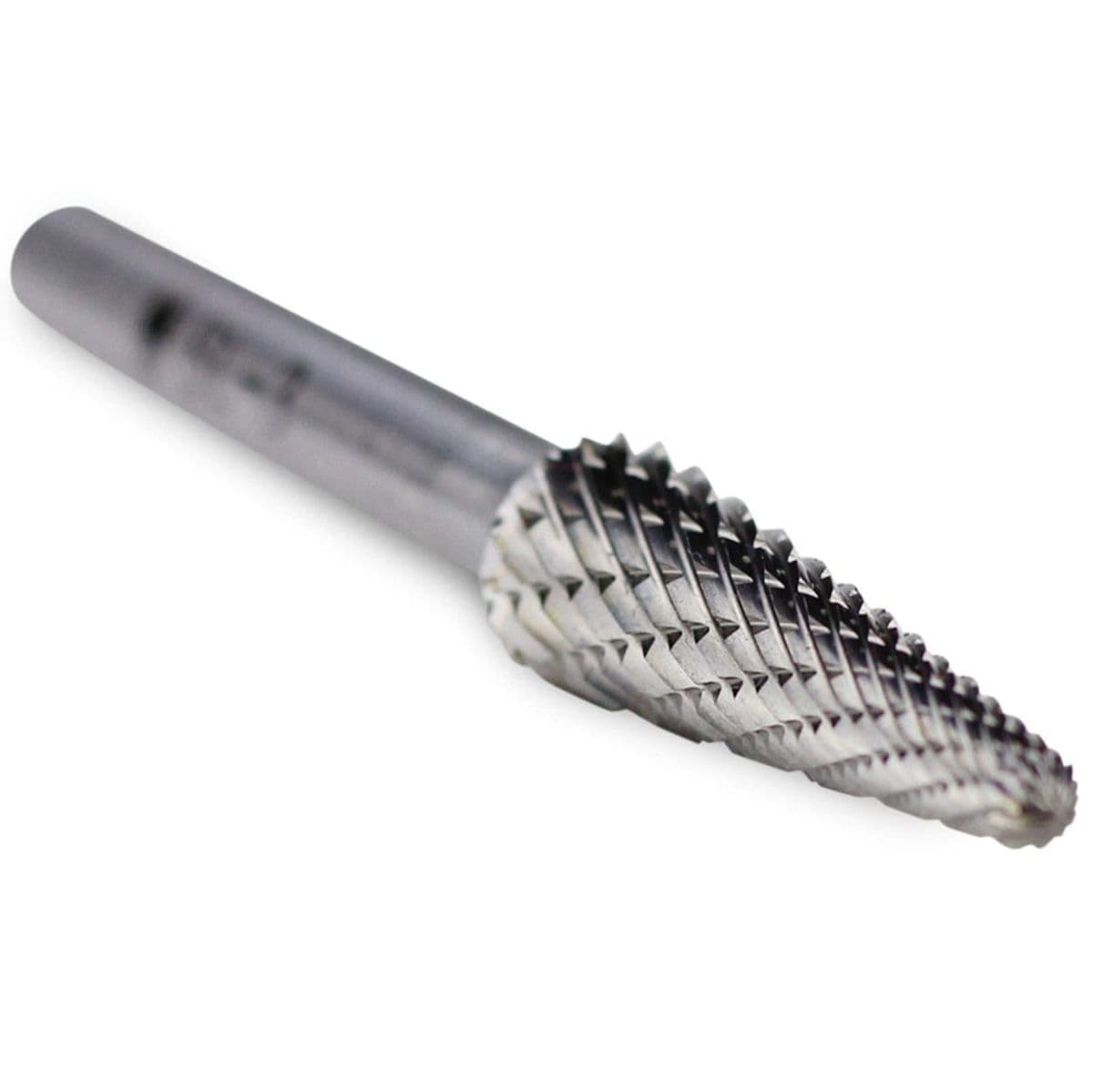 A three-quarter angle studio shot of the UCT Gem Carbide SL-1 burr.