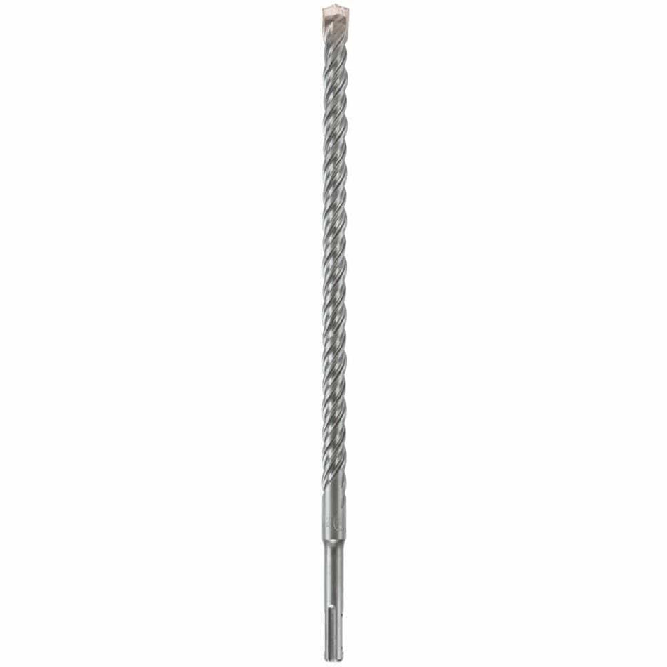 SDS-plus masonry drill bit with spiral flute and carbide tip. Designed for efficient debris removal and secure fit in SDS rotary hammer drills. Suitable for drilling into concrete, brick, and stone surfaces.