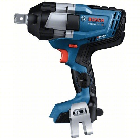 A side profile studio shot of the Bosch GDS18V-770CN 3/4-inch impact wrench (bare tool).