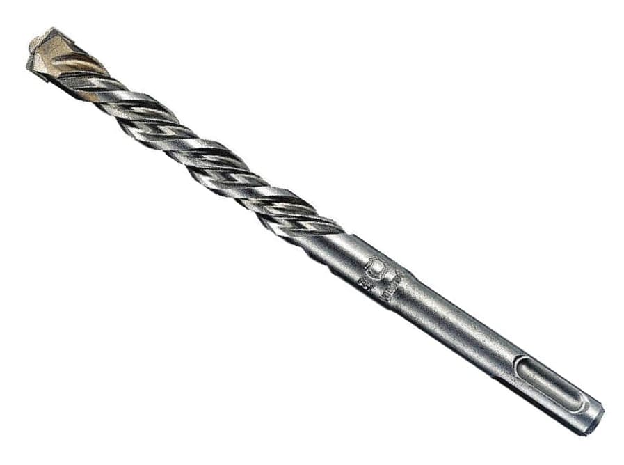 Single image of the Bosch "S4" SDS-plus carbide-tipped rotary hammer bit, showing the 3/16-inch diameter tip, four-flute design for dust removal, and the characteristic SDS-plus shank end for concrete drilling.