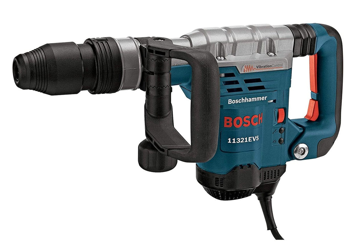 A three-quarter profile studio shot of the Bosch 11321EVS SDS-max demolition hammer.