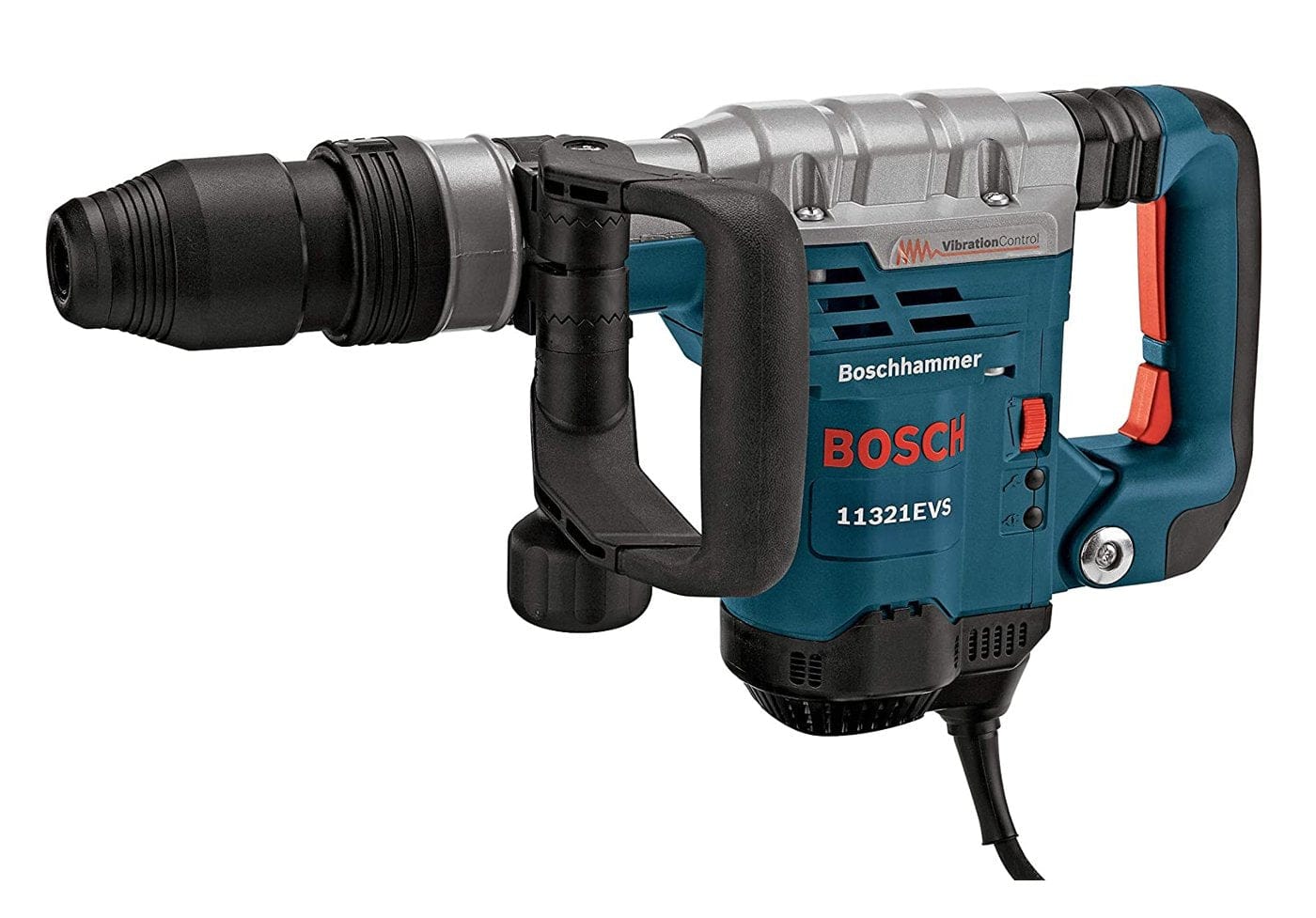 A three-quarter profile studio shot of the Bosch 11321EVS SDS-max demolition hammer.