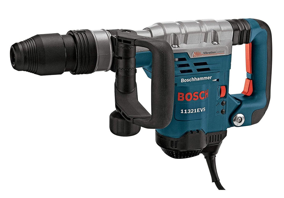 A three-quarter profile studio shot of the Bosch 11321EVS SDS-max demolition hammer.