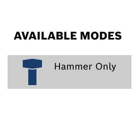 A graphic indicating the available mode for the Bosch 11321EVS is "Hammer Only".