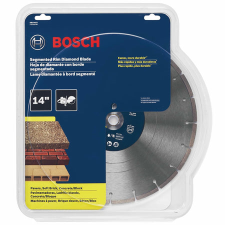 BOSCH DB1441S 14 in. Standard Segmented Rim Diamond Blade with 1 in. Arbor for wet/dry cutting applications