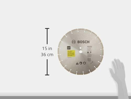 BOSCH DB1441S 14 in. Standard Segmented Rim Diamond Blade with 1 in. Arbor for rough cutting pavers and concrete.