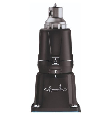 A detailed close-up of the adjustable depth gauge and cone on the front of the Bosch GTB18V-45 screwgun.