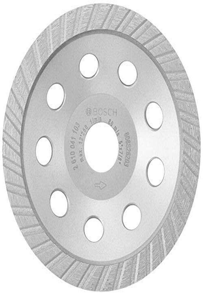 Bosch DC530SG 5 In. Turbo Diamond Cup Wheel for Concrete with ventilation holes and serrated edge design