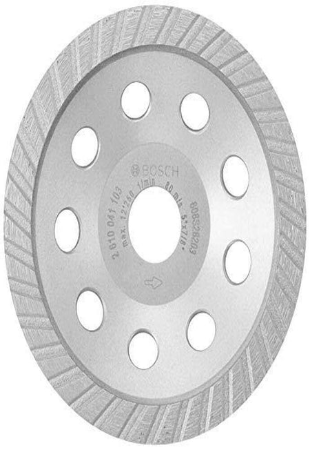 Bosch DC530SG 5 In. Turbo Diamond Cup Wheel for Concrete with ventilation holes and serrated edge design