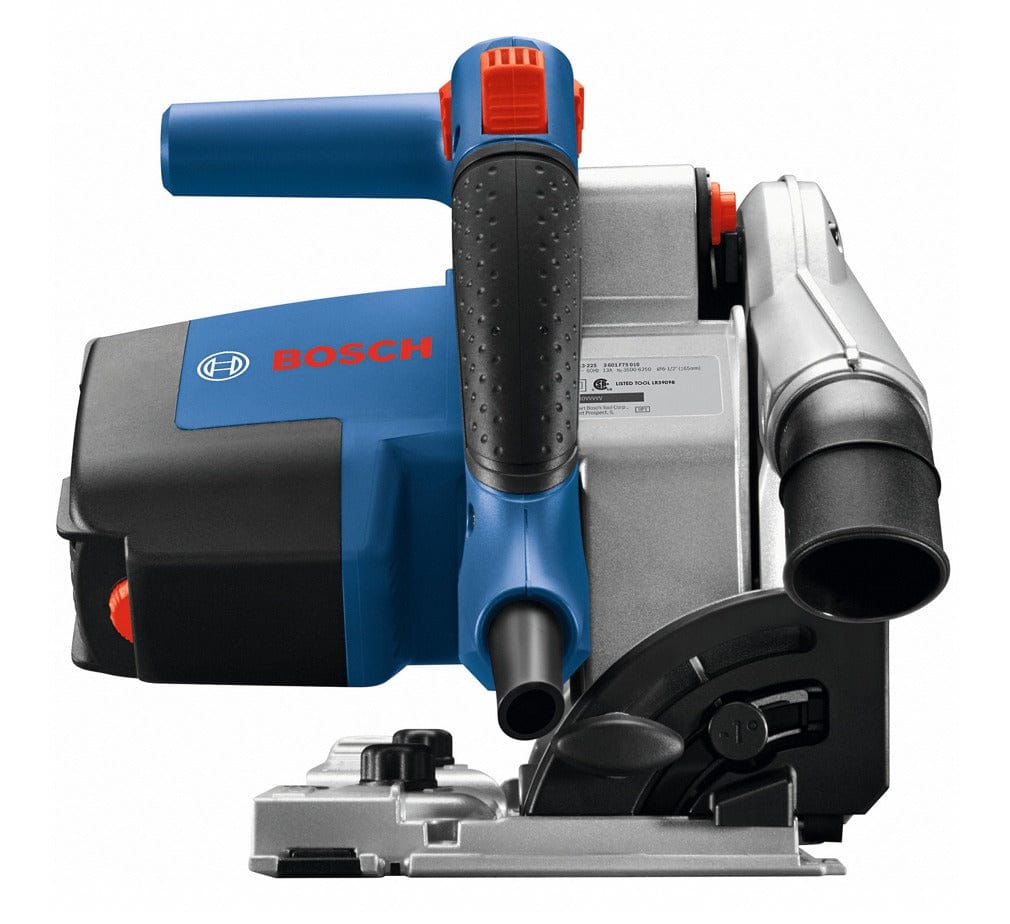 Bosch wall chaser tool with textured grip and dust port shown close-up; designed for cutting grooves in walls.