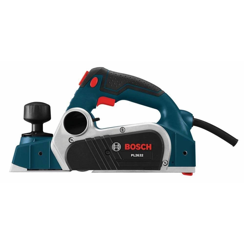 Bosch PL2632 electric planer with depth knob and textured grip; branding and model number visible on side.