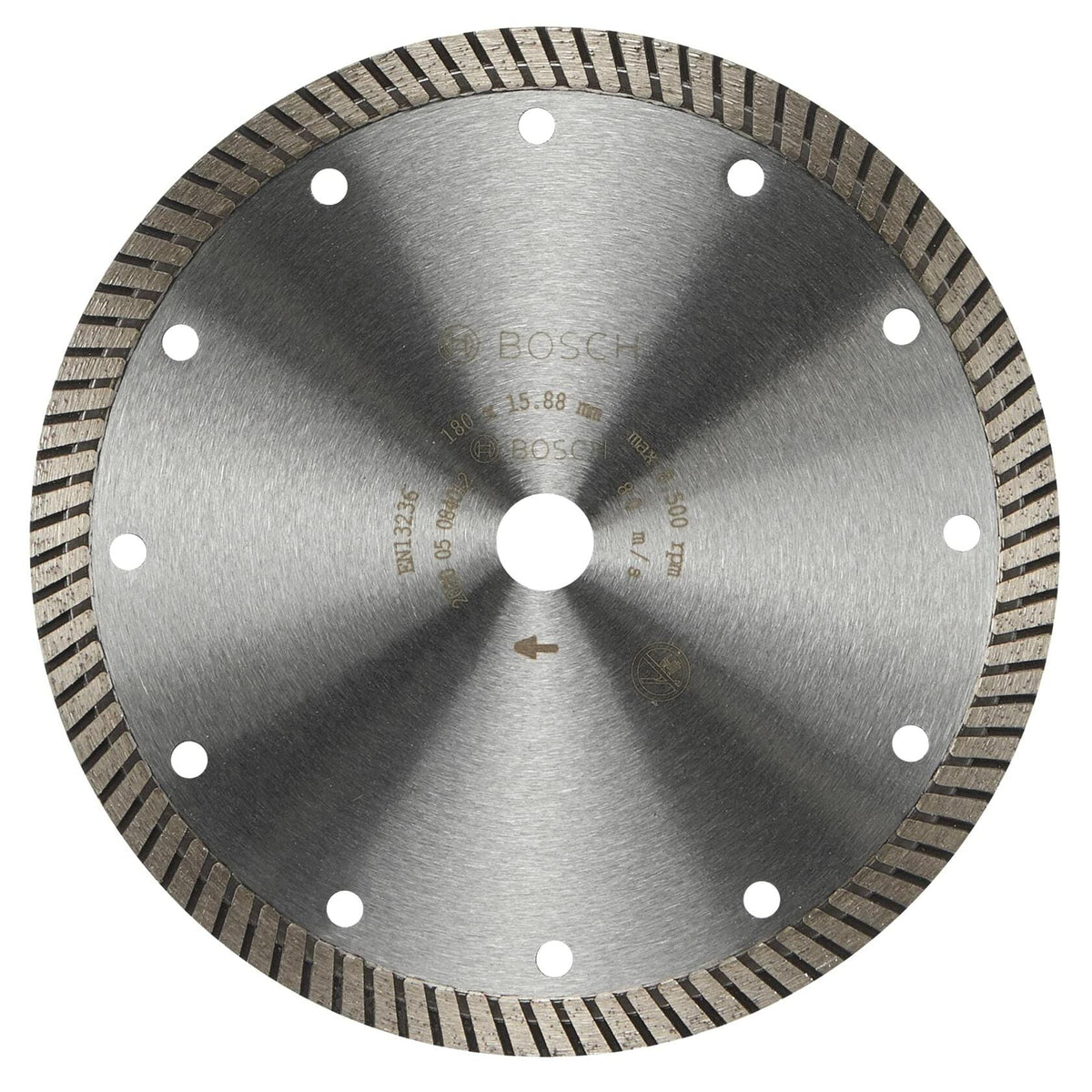 BOSCH DB766P 7 in. Specialized Turbo Rim Diamond Blade with 5/8 in. Arbor for fast wet and dry cutting.