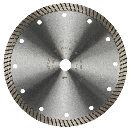 BOSCH DB766P 7 in. Specialized Turbo Rim Diamond Blade with 5/8 in. Arbor for fast wet and dry cutting.