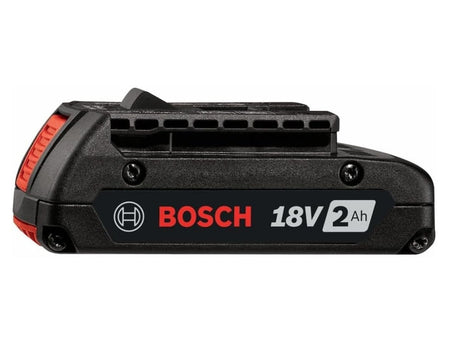 Two views of the battery pack labeled Front and Back. The back view highlights the integrated fuel gauge with a green light indicator and a press-to-test button.