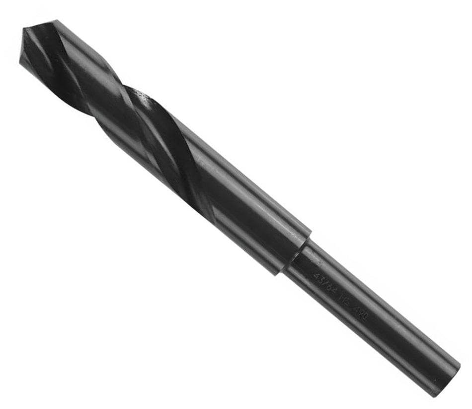 Studio view of the Bosch BL2171 black oxide drill bit showing the spiral flutes and reduced shank.