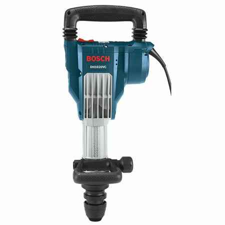 Front view of the Bosch DH1020VC inline SDS-Max demolition hammer, highlighting its large main handle, auxiliary handle, and robust housing.