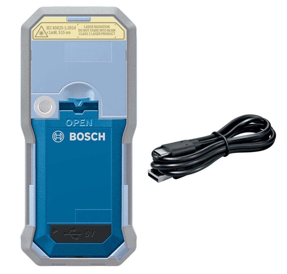 Studio shot of the GBA37V10 3.7V lithium-ion battery pack displayed next to the included black USB-A to USB-C charging cable