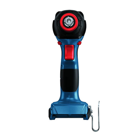 Front-on view of the Bosch GDX18V-1860CN impact driver/wrench, highlighting the 1/2 inch square drive anvil and the red impact mechanism ring.