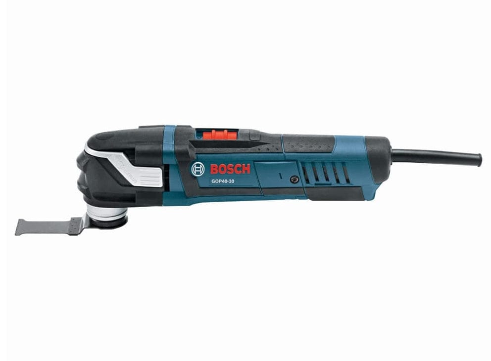 Bosch GOP30-28 Professional Multi-Tool with oscillating blade and corded power supply shown on work surface.