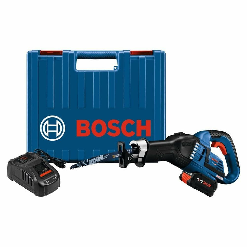 BOSCH GSA18V-125K14A 18V Brushless Multi-Grip Reciprocating Saw Kit with CORE18V 8 Ah Battery and Charger