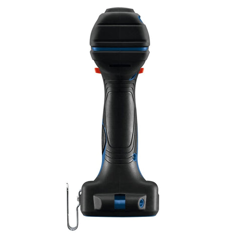 A rear-facing view of the Bosch 18V Freak impact driver showcasing the compact head length and the ergonomic pistol grip designed for professional use.