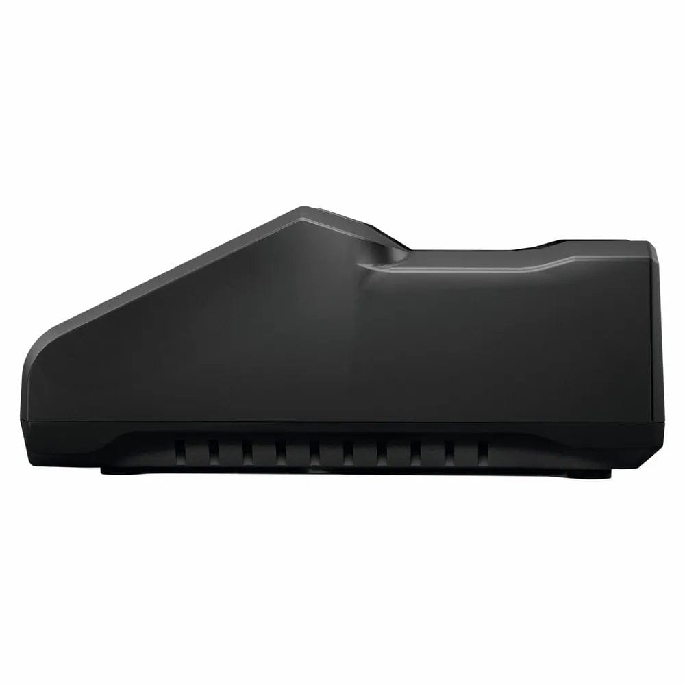 A side profile view of the Bosch 18V 16 Amp turbo fast charger showing its sleek black housing and ventilation design.