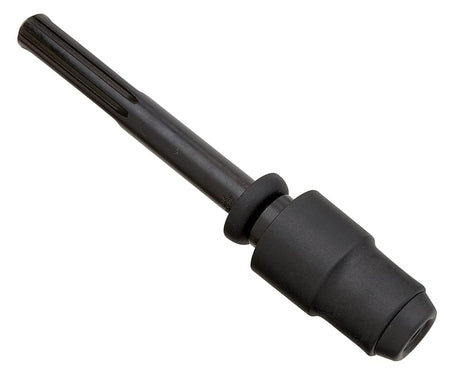 Studio view of the Bosch HA1030 rotary hammer adapter featuring a grooved SDS-max shank on one end and an SDS-plus chuck on the other.