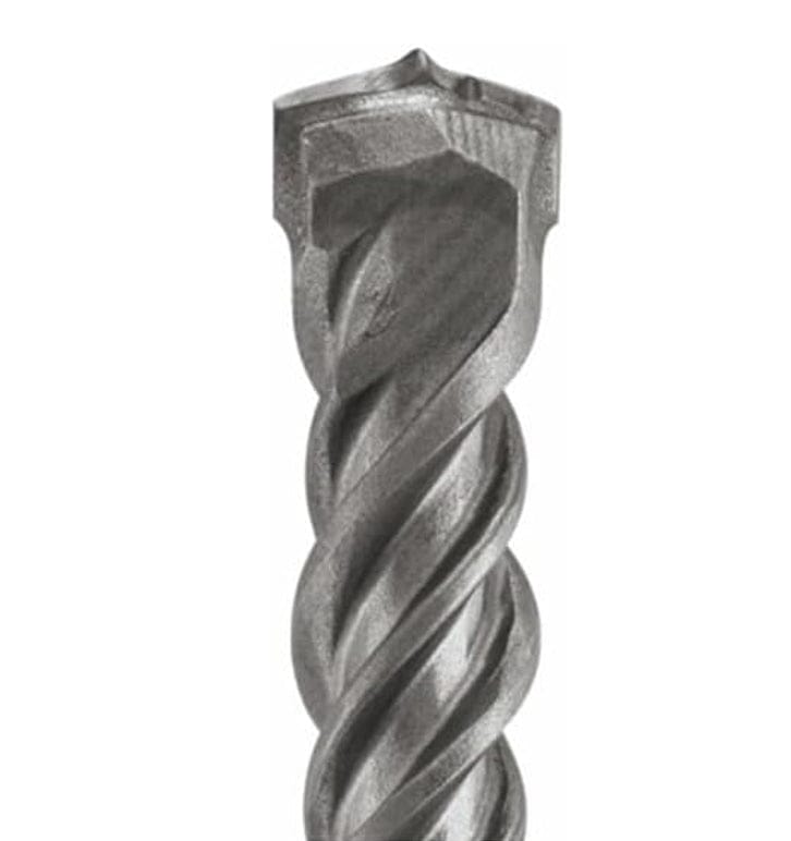 Close-up side profile of the carbide tip showing the rugged geometry for masonry drilling.