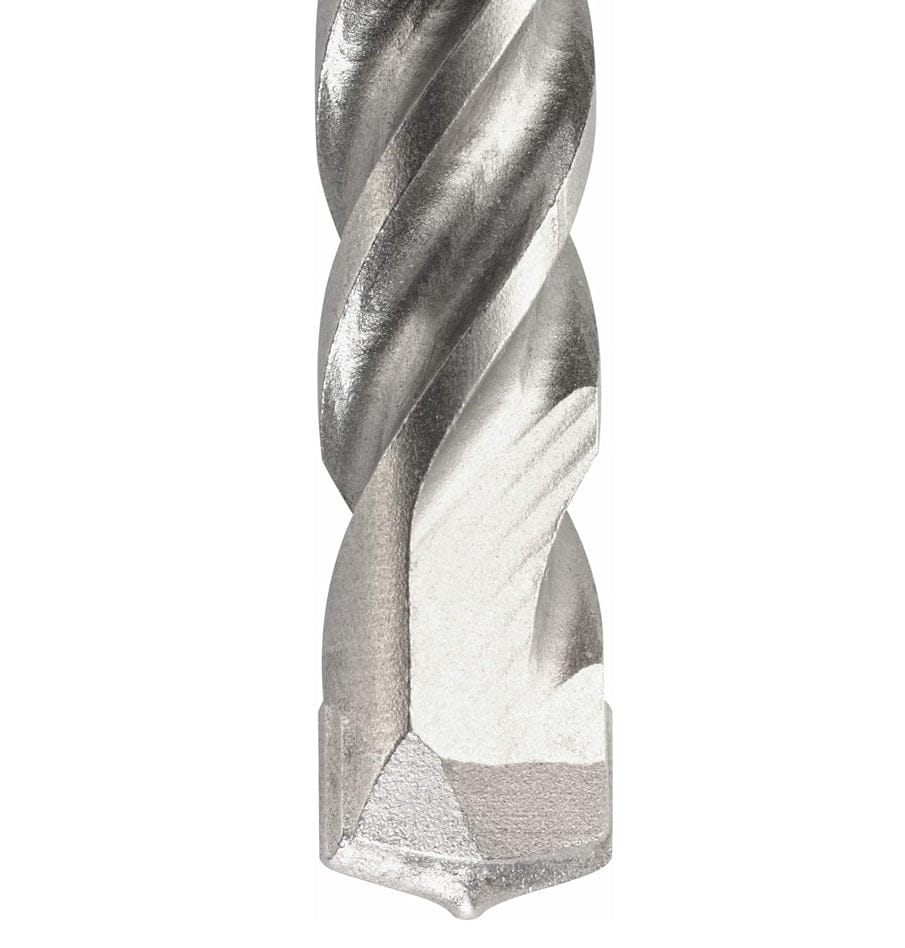 Close-up detail of the spiral flute design transitioning to the solid steel core.