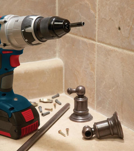 The 3-Inch Diamond Hole Saw being used to cut a clean hole through a porcelain tile, with water being used for cooling.