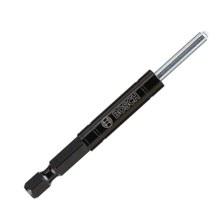 Studio view of the Bosch HDGPB6 AutoStart pilot bit featuring a black body with logo, silver retractable center pin, and hex shank.