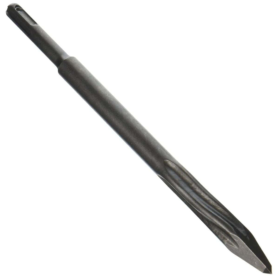 Bosch Bulldog Xtreme star point twist chisel bit model HS1472 featuring an SDS plus drive shank connection, inductive hardened alloy steel body, and a unique helical point tip profile engineered for high efficiency concrete chipping and masonry demolition isolated diagonally on a white background.