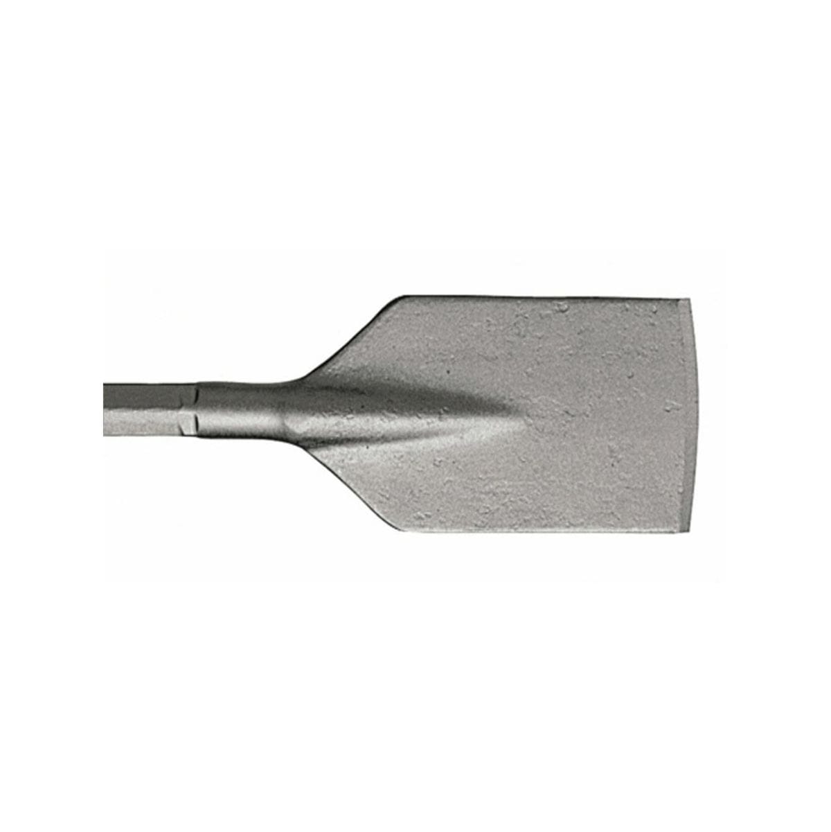 Bosch HS1506 three quarter inch hex shank five inch by fifteen inch asphalt cutter bit showing a monolithic heavy duty steel alloy body with a wide chisel blade configuration built for electric breaker hammer drills jackhammer pavement demolition road scoring and soft concrete wedges isolated horizontally on a white background.