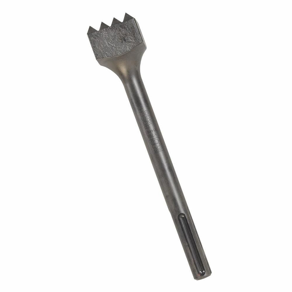 Bosch HS1520 1-3/4 inch square 16-tooth bushing tool featuring a heavy-duty alloy steel build and a 3/4 inch hex shank for concrete hammer applications.