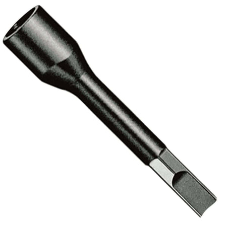 Bosch HS1524 ground rod driver bit featuring a three quarter inch hex shank configuration for hammer demolition tools and a heavy duty alloy steel body with a deep hollow socket head designed for electrical grounding spike installations and earth electrode driving applications isolated diagonally on a white background.