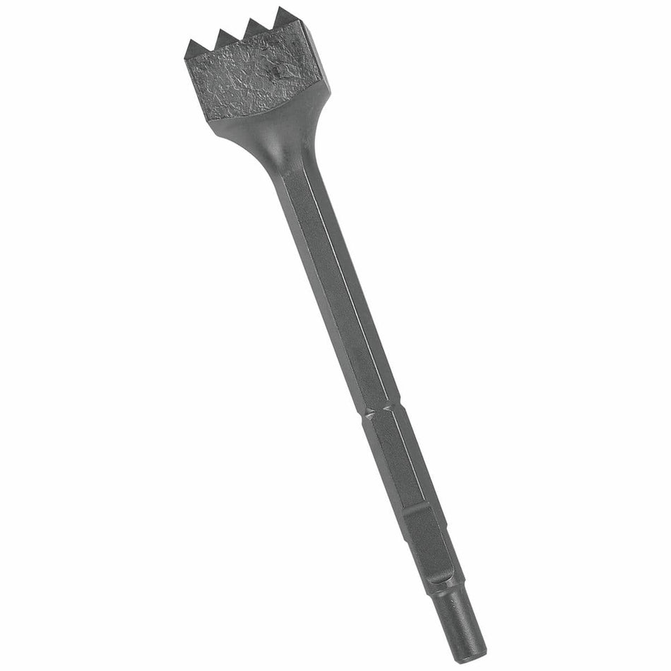 Bosch HS1809 1-3/4 In Square 16 Tooth Bushing Tool Bit Round Hex Spline Shank Heavy Duty Concrete Masonry Stone Aggregate Scabbler Surface Texturing
