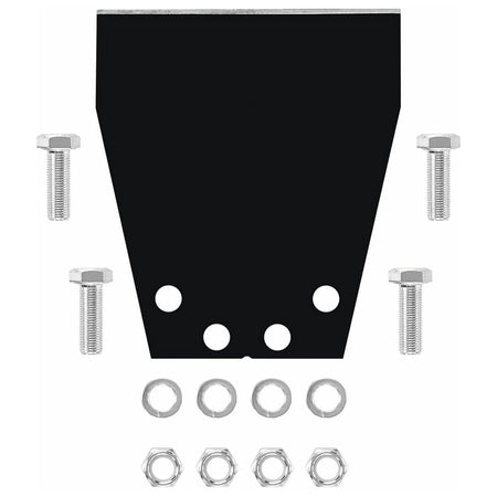 Bosch HS1918RK 6-inch SDS-Max floor scraper replacement blade kit displaying the heavy-duty alloy steel blade and secure bolt, nut, and washer fasteners for tile and mortar removal.