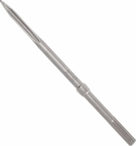 A studio shot of the Bosch HS1934 SDS-max R-Tec 16-inch star point chisel bit, featuring a professional-grade forged alloy steel body and a specialized self-sharpening twist tip for high-performance concrete demolition.