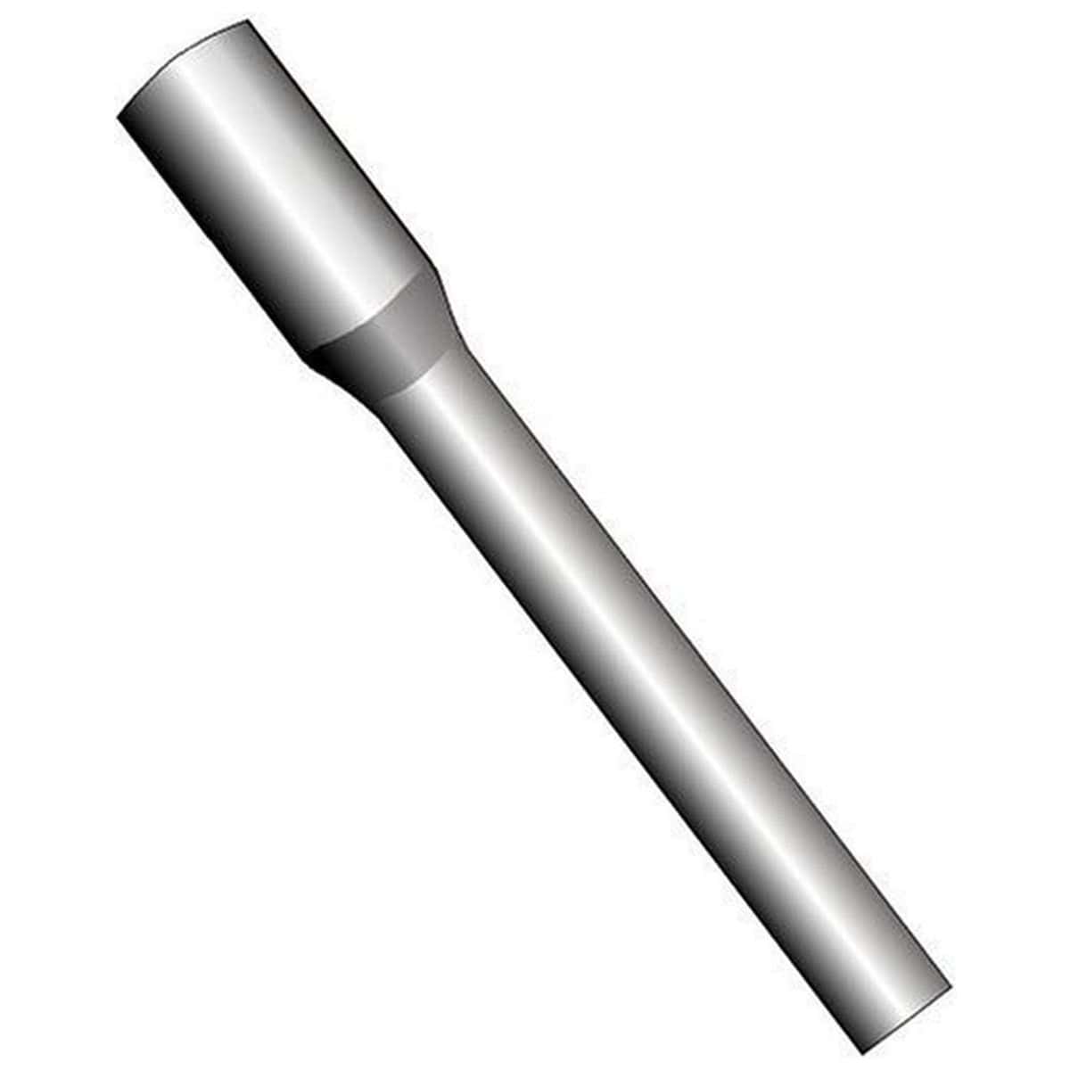 Three dimensional graphic illustration of the Bosch HS2172 fifteen and a half inch earth rod driver tool showing a clean metallic steel profile outline of the deep socket cup head used for sinking copper grounding stakes and lightning conductors.
