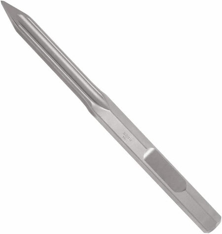 Bosch HS2861 1-1/8 inch hex 16 inch hammer steel star point chisel bit showcasing the self-sharpening tip and heavy-duty shank for concrete demolition.