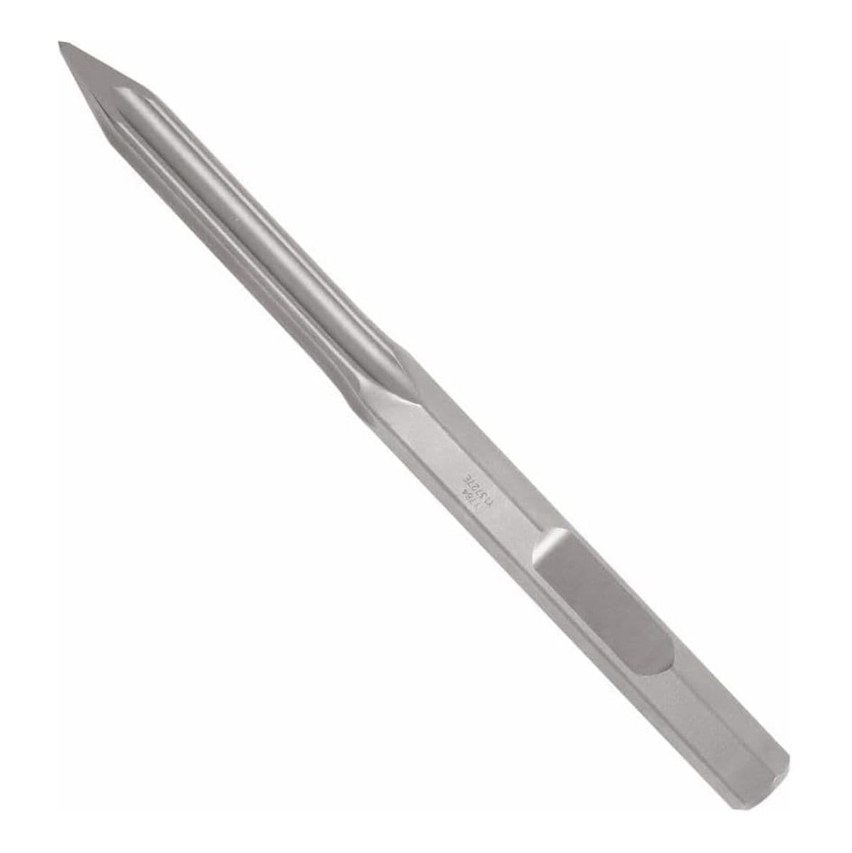 Bosch HS2861 1-1/8 inch hex 16 inch hammer steel star point chisel bit showcasing the self-sharpening tip and heavy-duty shank for concrete demolition.